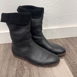 Trask Black Leather Combat Boots Womens 9M